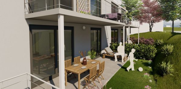 Neubauprojekt S42 - Visualisierung Privatgärten