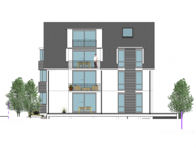 Wohnanlage Seepark, Haus B - Ansicht Süden