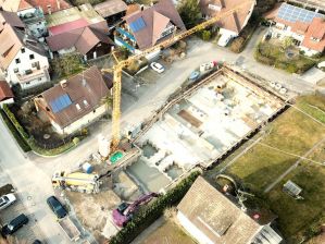 Luftaufnahme der Baugrube - 05.03.2018